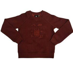 G-Star Raw Sweatshirt Embroidered Crew Neck Pullover Women's XS Maroon Red